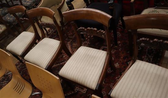 A set of four William IV rosewood dining chairs